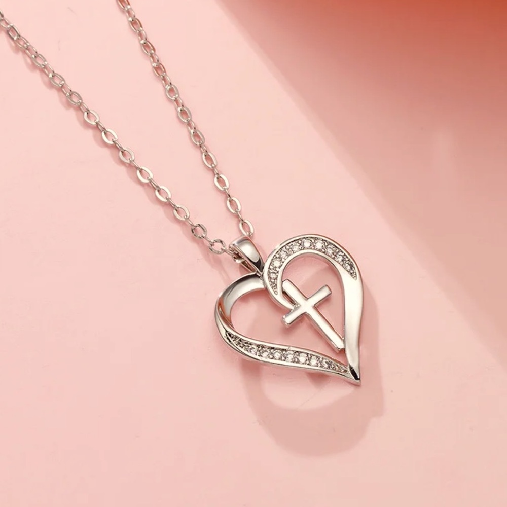 Heart Cross Necklace